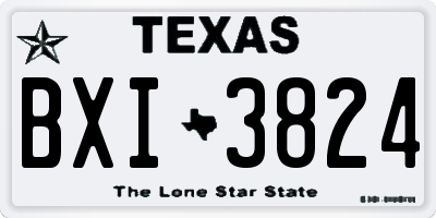 TX license plate BXI3824