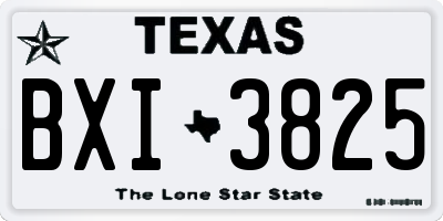 TX license plate BXI3825