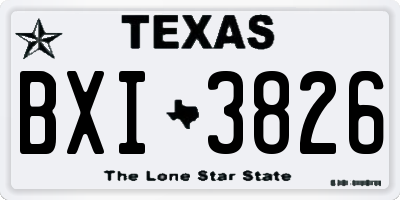 TX license plate BXI3826