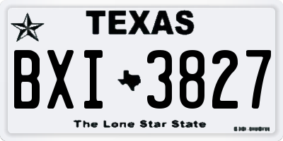 TX license plate BXI3827