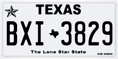TX license plate BXI3829