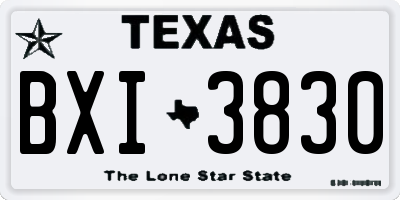 TX license plate BXI3830
