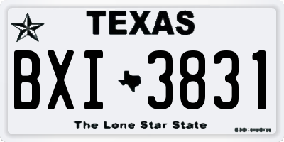 TX license plate BXI3831