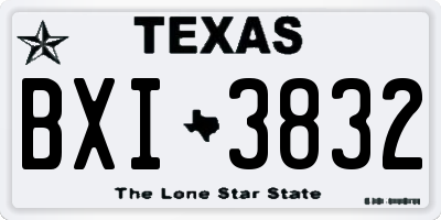 TX license plate BXI3832