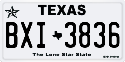 TX license plate BXI3836