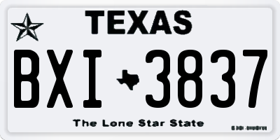 TX license plate BXI3837