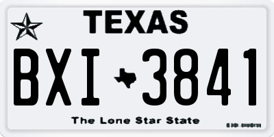 TX license plate BXI3841