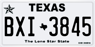 TX license plate BXI3845
