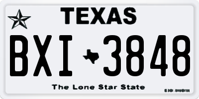 TX license plate BXI3848