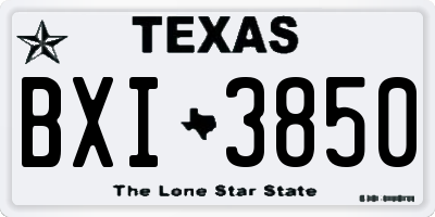 TX license plate BXI3850