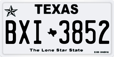 TX license plate BXI3852