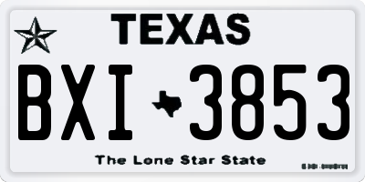 TX license plate BXI3853