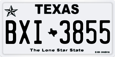 TX license plate BXI3855
