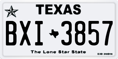 TX license plate BXI3857