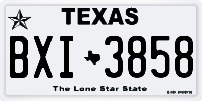 TX license plate BXI3858