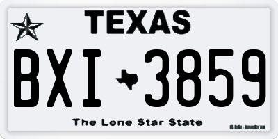 TX license plate BXI3859