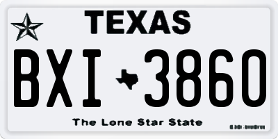 TX license plate BXI3860