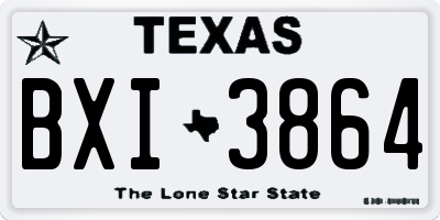 TX license plate BXI3864