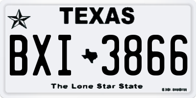 TX license plate BXI3866