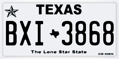 TX license plate BXI3868