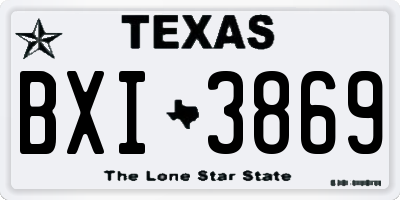 TX license plate BXI3869