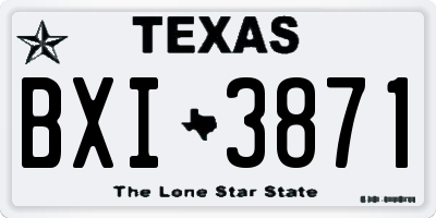 TX license plate BXI3871