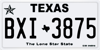 TX license plate BXI3875
