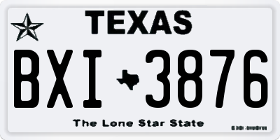 TX license plate BXI3876