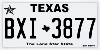 TX license plate BXI3877