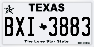 TX license plate BXI3883