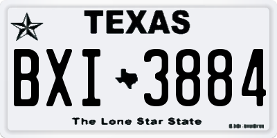 TX license plate BXI3884