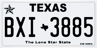 TX license plate BXI3885