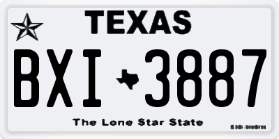 TX license plate BXI3887