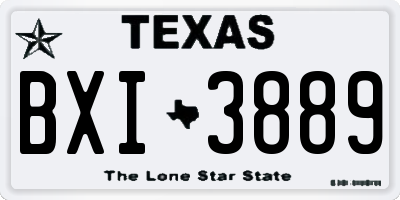 TX license plate BXI3889