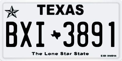 TX license plate BXI3891