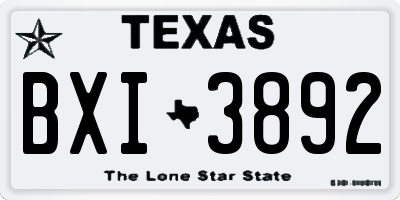 TX license plate BXI3892