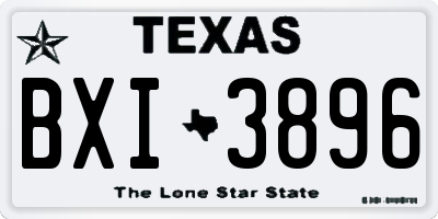TX license plate BXI3896