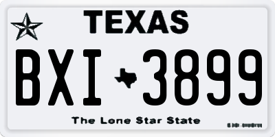 TX license plate BXI3899