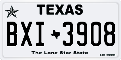 TX license plate BXI3908
