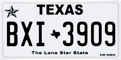 TX license plate BXI3909