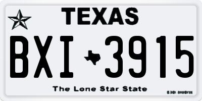 TX license plate BXI3915