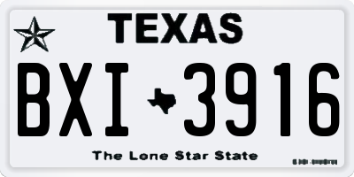 TX license plate BXI3916