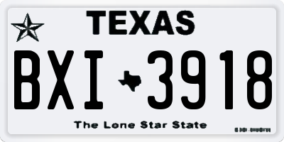 TX license plate BXI3918