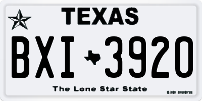 TX license plate BXI3920