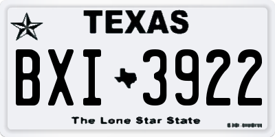 TX license plate BXI3922