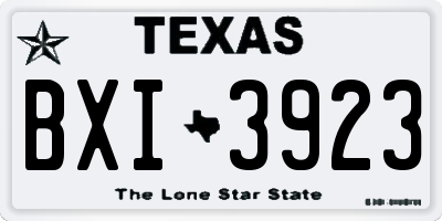 TX license plate BXI3923