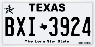 TX license plate BXI3924