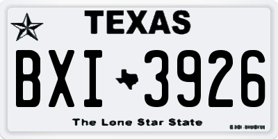 TX license plate BXI3926