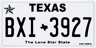 TX license plate BXI3927