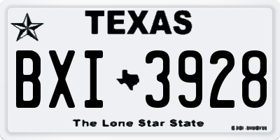TX license plate BXI3928